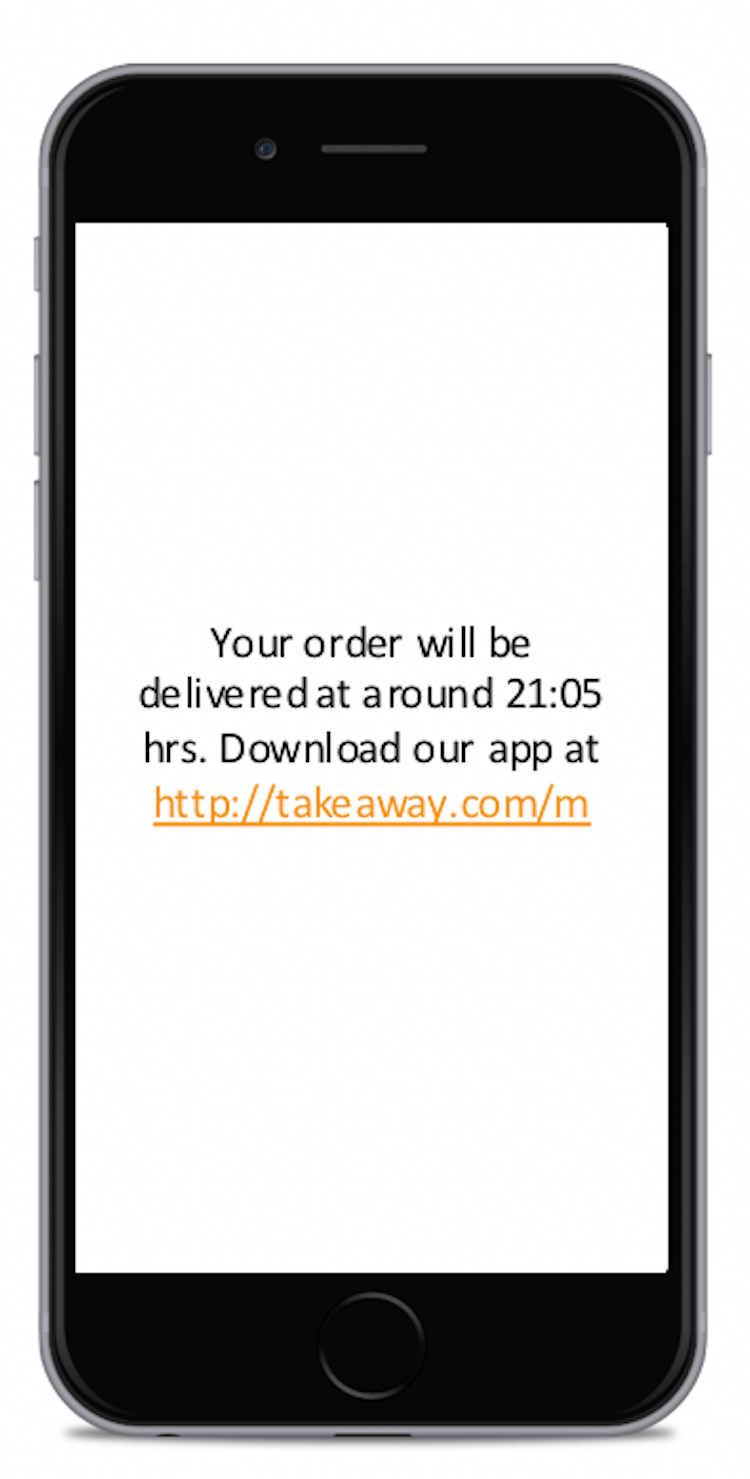 Takeaway.com instant mobile notifications