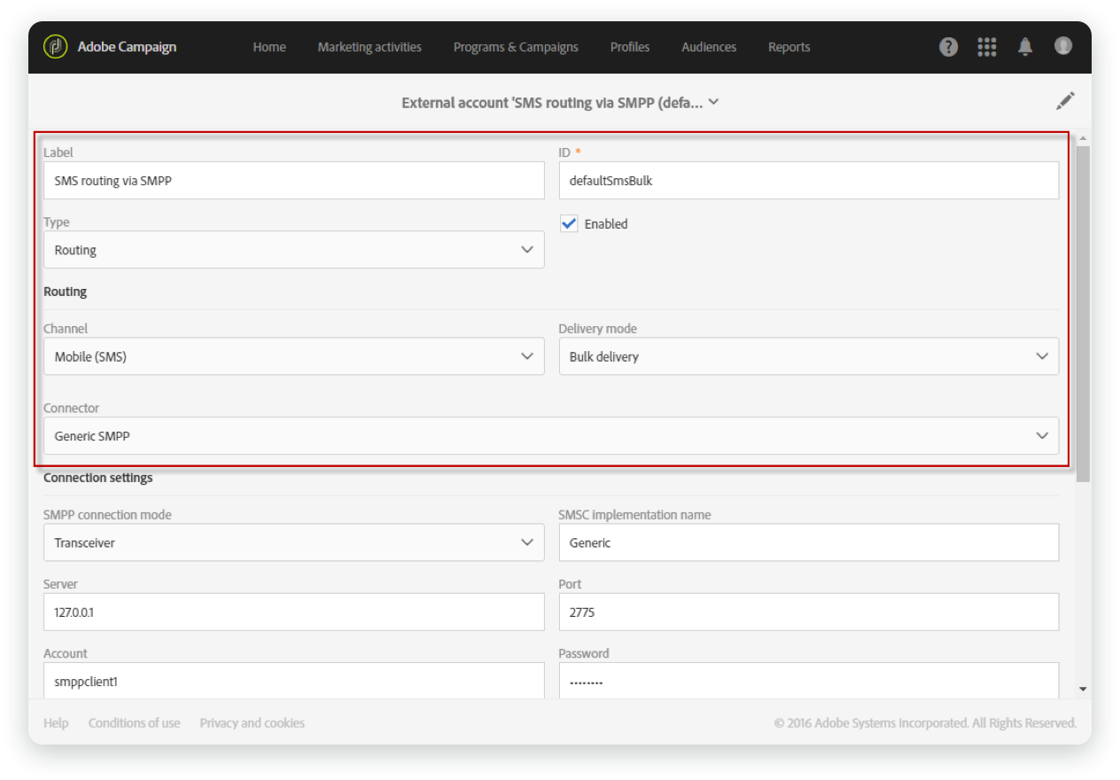 Adobe Campaign SMS Extension » Integrate SMS in Adobe Campaign