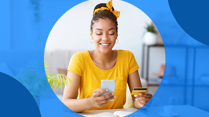 ecommerce buy woman checklist happy