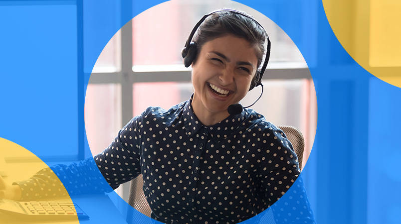 Happy customer service agent through favourite channels