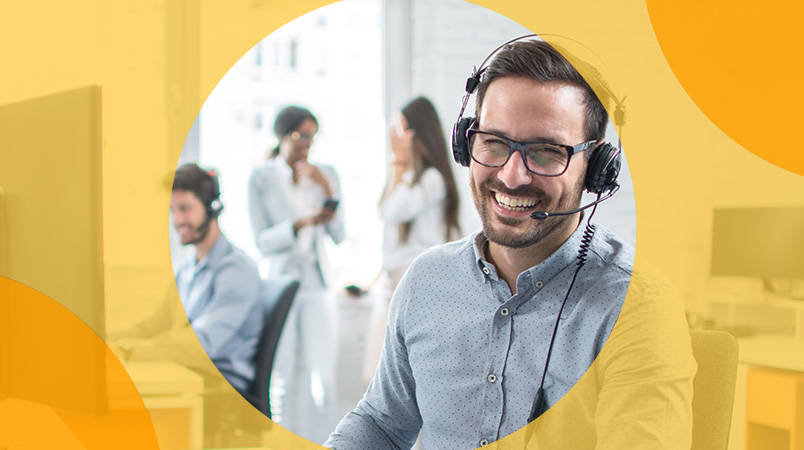 Happy customer service agent software