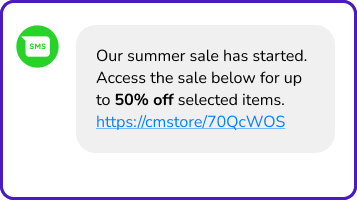 deals and offers sms