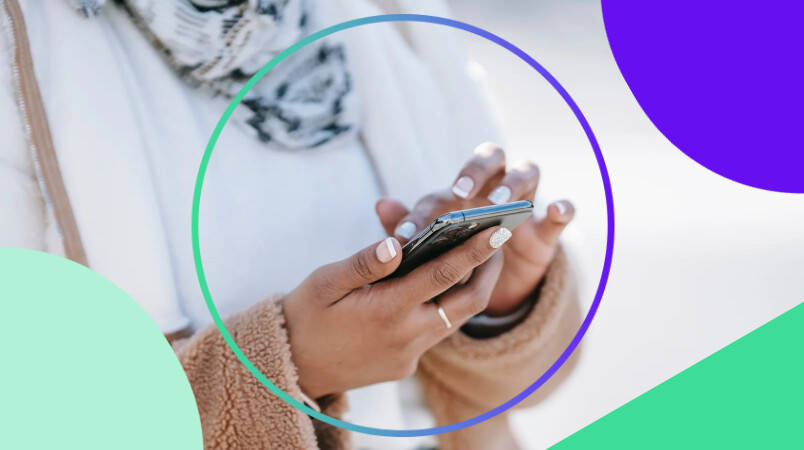 Woman holding smartphone