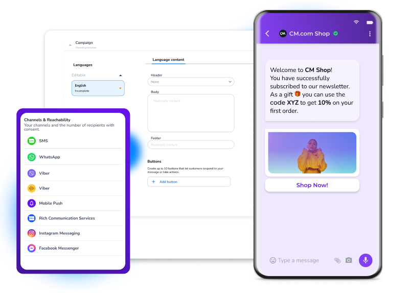 Send Campaigns via Messaging Channels1