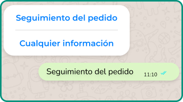 seguimiento del pedido a través de Whatsapp