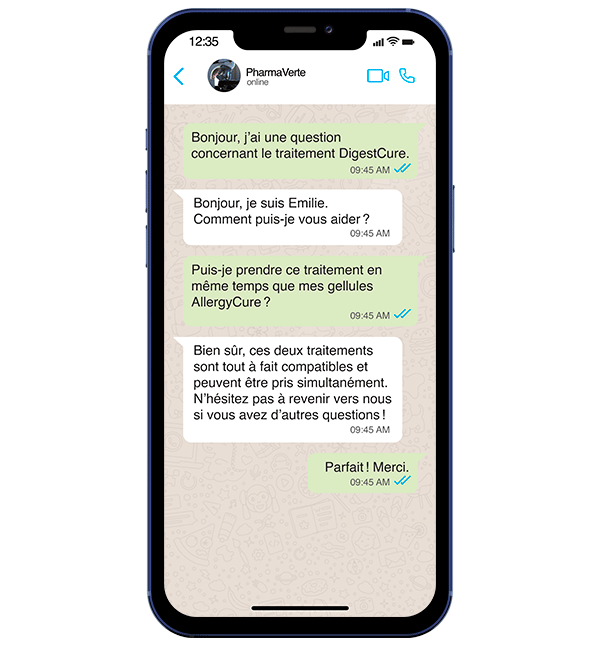 conversation pharmacie client whatsapp