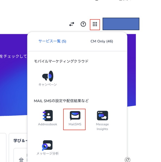 RCSをメールで送信するための設定画面
