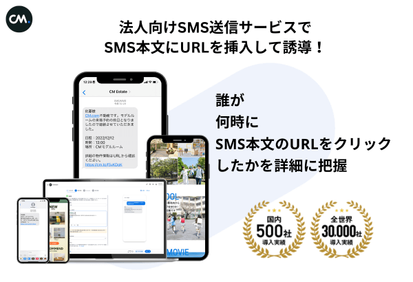 SMS送信サービスでURLを送るイメージ
