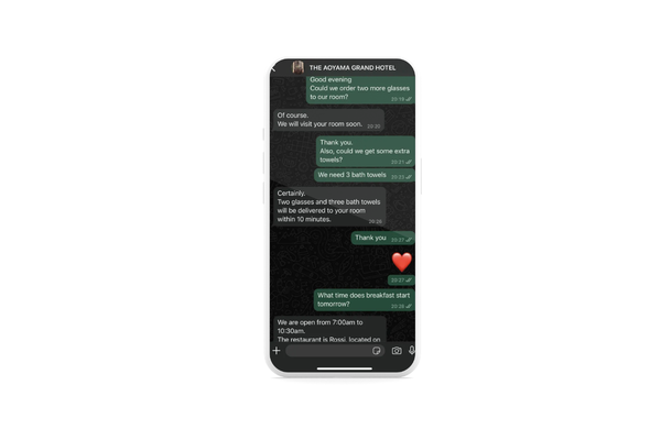 ホテルでWhatsAppを活用する事例イメージ