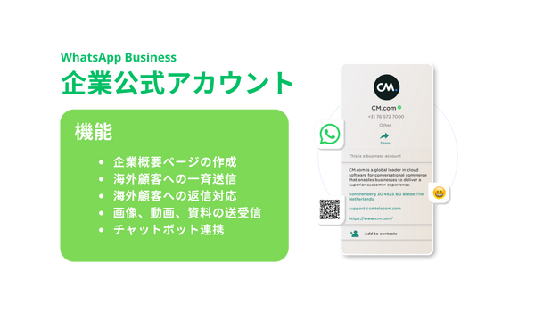 外国人人材採用・紹介向けWhatsApp法人向けサービス - CM.com Japan