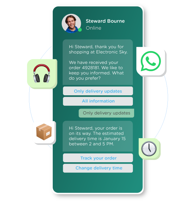 whatsapp service tracking updates